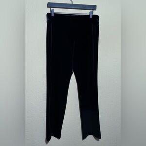 Women's Krazy Larry Black Velour Pull On Pants Sz 10 Velvet Stretch Trouser USA